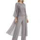 Elegant Pink 3-Piece Pant Set Trending 2026 Styles with Lace Wide-Leg Pants