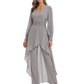 Luxury Black Formal Trousers Set High-Low Chiffon Top with Sparkling Beaded Detail