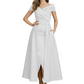 Formal Floor-Length Mother of the Bride Gown Satin Maxi Dress with Slit Off Shoulder