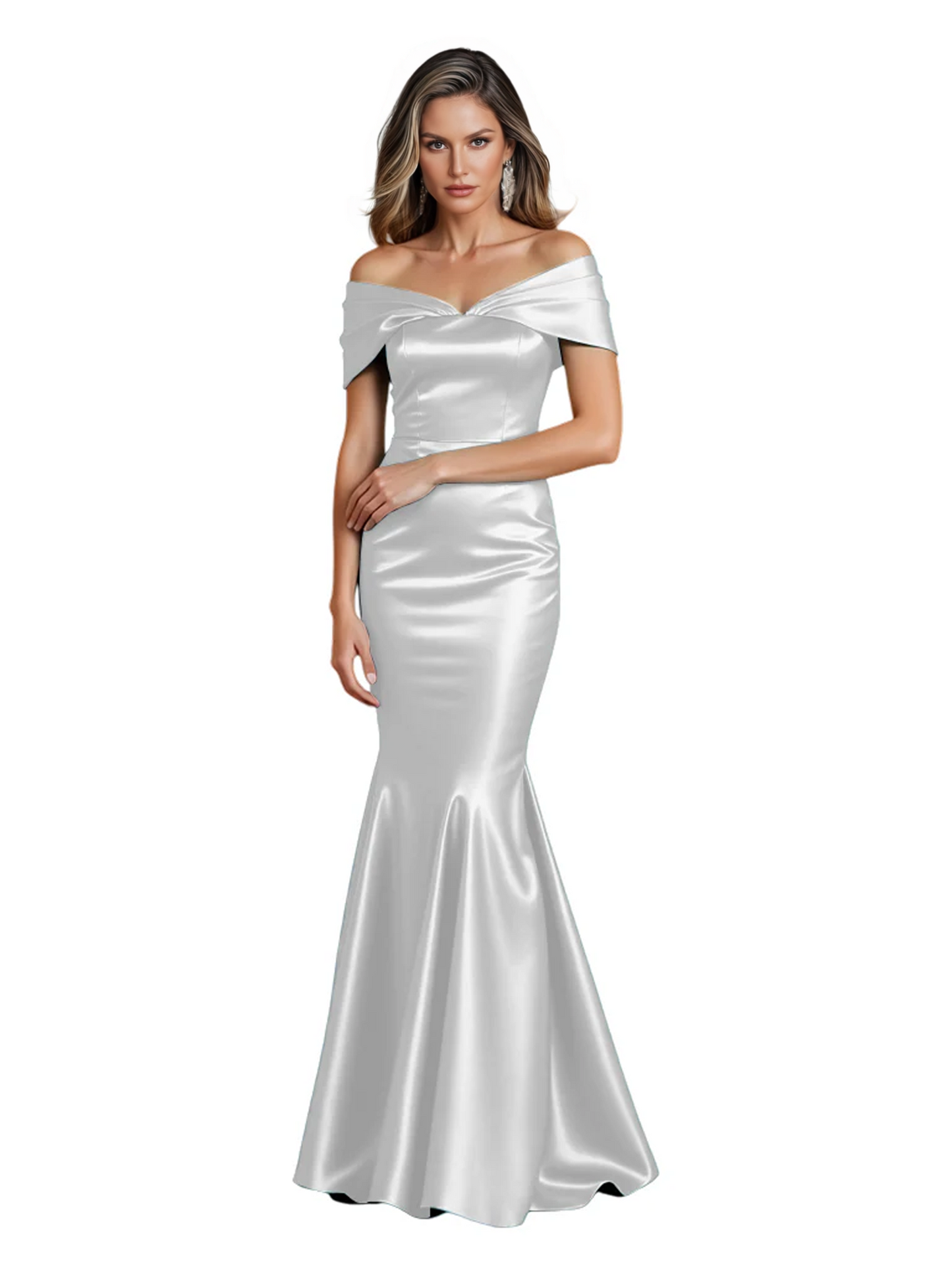 Luxury Emerald Formal Dress Off-the-Shoulder Satin Gown Trumpet Silhouette