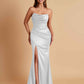 Sexy Soft Satin Mermaid Side Slit Floor-Length Mermaid Bridesmaid Dresses