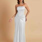 Sexy Soft Satin Mermaid Strapless Floor-Length Mermaid Bridesmaid Dresses