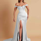 Sexy Soft Satin Sweetheart Off-the-shoulder Strapless Side-Slit Mermaid Bridesmaid Dresses