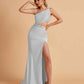 Sexy One-Shoulder Waist Cutout With High Split Floor-Length Bridesmaid Dresses