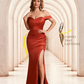 Sexy Soft Satin Off Shoulder Pleats Side Slit Floor-Length Mermaid Bridesmaid Dresses Online