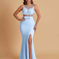 Sexy Soft Satin Mermaid Illusion Side Slit Floor-Length Bridesmaid Dresses Online