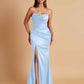Sexy Soft Satin Mermaid Side Slit Floor-Length Mermaid Bridesmaid Dresses