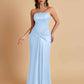 Sexy Soft Satin Mermaid Strapless Floor-Length Mermaid Bridesmaid Dresses