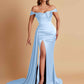 Sexy Soft Satin Sweetheart Off-the-shoulder Strapless Side-Slit Mermaid Bridesmaid Dresses