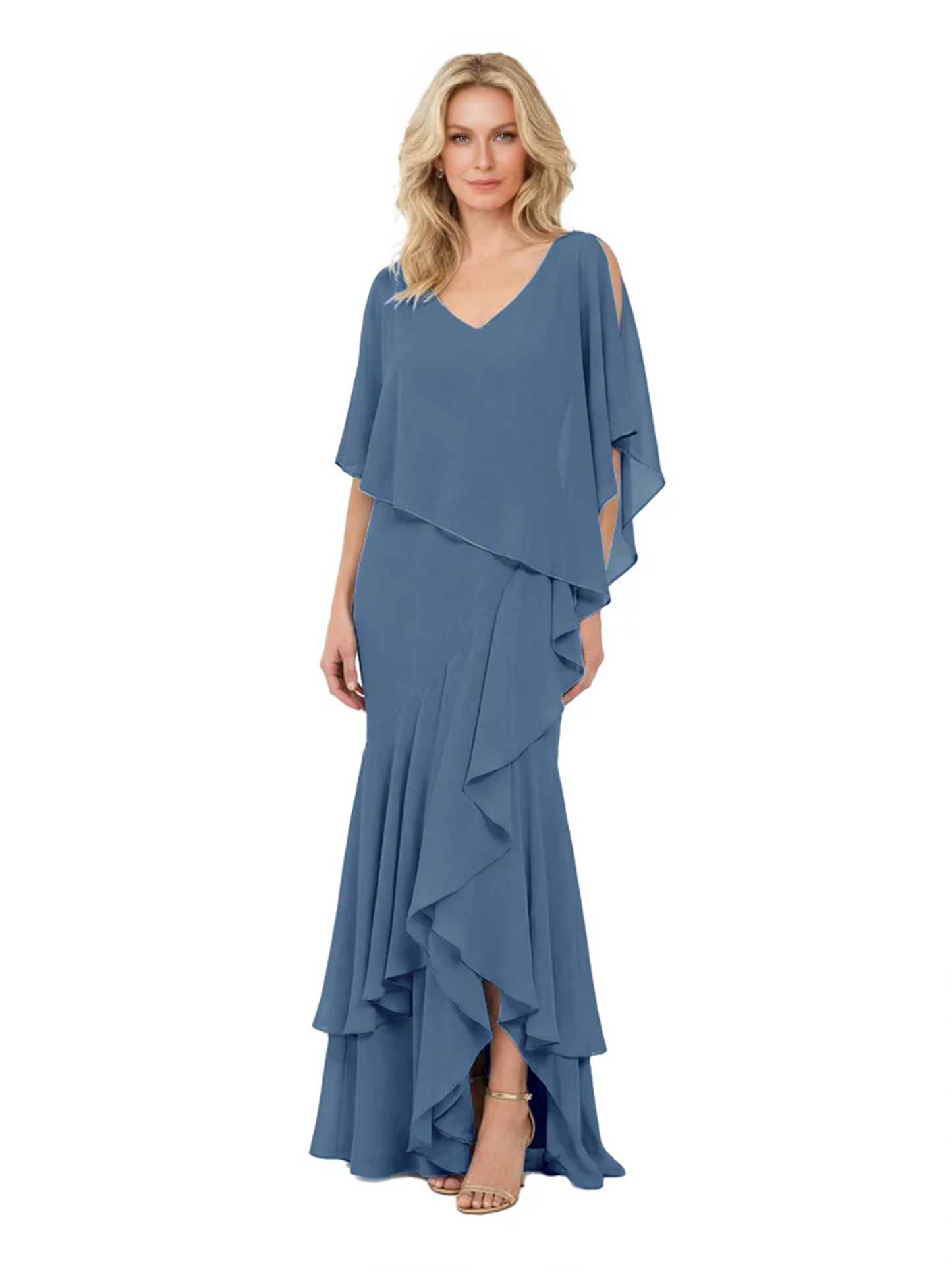 Chic Long A-Line Chiffon Mother of the Brides Dresses Sequin Mom Outfits