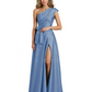 Wedding Mother of the Bride Dress One Shoulder and High Slit Formal Dresses