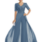 V-Neck Chiffon Mother of the Brides Jumpsuits Dresses Floor Length A-Line Lace