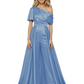 One Shoulder Mother of Bride jumpsuits Formal Gowns Floor Length Detachable Train