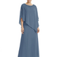 Elegant Mother of Bride Dresses Evening Gowns Trending 2026 Styles with Asymmetric Cape