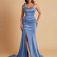 Elegant Soft Satin Mermaid Bowknot Floor-Length Mermaid Bridesmaid Dresses