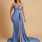 Sexy Soft Satin Mermaid V-neck Floor-Length Mermaid Bridesmaid Dresses