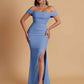 Sexy Soft Satin Mermaid Off Shoulder Floor-Length Mermaid Bridesmaid Dresses