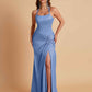 Gorgeous Square Criss Cross Soft Satin Side Slit Floor-Length Mermaid Bridesmaid Dresses