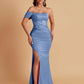 Sexy Soft Satin Mermaid One Shoulder Floor-Length Mermaid Bridesmaid Dresses