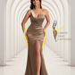 Gorgeous One Shoulder Soft Satin Side Slit Floor-Length Mermaid Bridesmaid Dresses