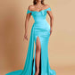 Sexy Soft Satin Sweetheart Off-the-shoulder Strapless Side-Slit Mermaid Bridesmaid Dresses