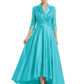 Elegant Mother of Bride Dress Evening Gowns Trending Styles with Lapel Collar 3/4 Sleeves
