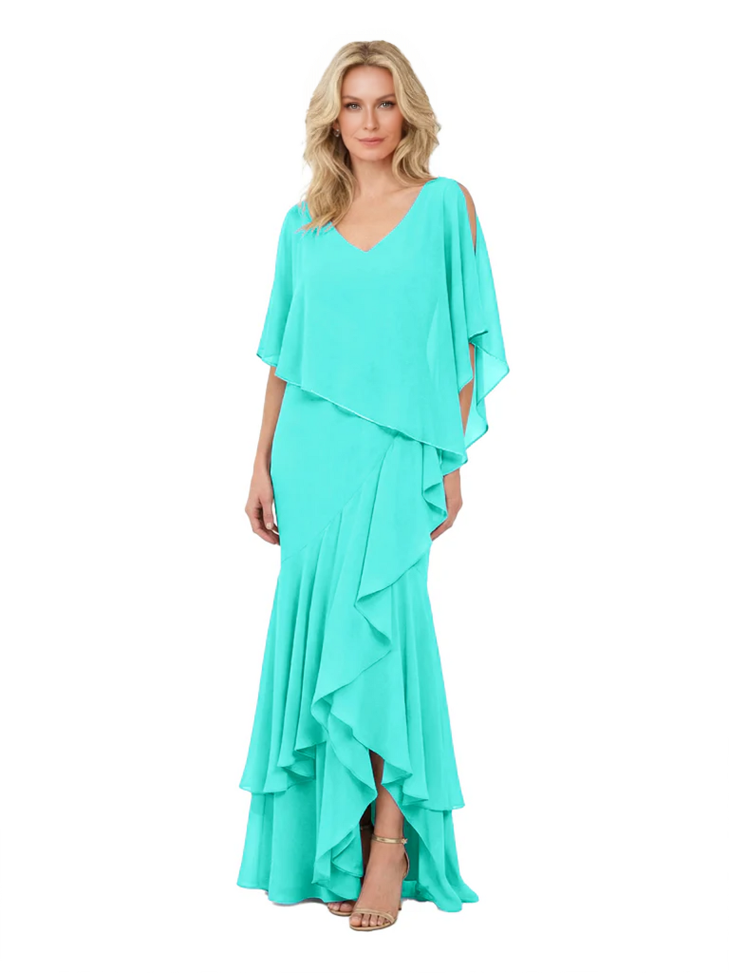 Chic Long A-Line Chiffon Mother of the Brides Dresses Sequin Mom Outfits