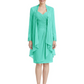 2PCS Knee Length Chiffon Mother of the Brides Dresses Short V-Neck