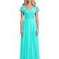 Mother of the Bride Dress Cap Sleeves and V-Neckline with Embroidered Lace Shoulders