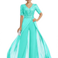 V-Neck Chiffon Mother of the Brides Jumpsuits Dresses Floor Length A-Line Lace