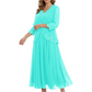 3/4 Sleeve Chiffon Mother of the Brides Dresses V-Neck Wedding Party Gowns