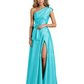 Wedding Mother of the Bride Dress One Shoulder and High Slit Formal Dresses