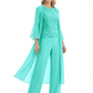 Elegant Pink 3-Piece Pant Set Trending 2026 Styles with Lace Wide-Leg Pants