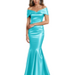 Luxury Emerald Formal Dress Off-the-Shoulder Satin Gown Trumpet Silhouette