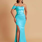 Sexy Soft Satin Mermaid One Shoulder Floor-Length Mermaid Bridesmaid Dresses