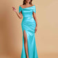 Elegant Soft Satin Off-the-shoulder Side-Slit Mermaid Bridesmaid Dresses