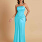 Sexy Soft Satin Mermaid Strapless Floor-Length Mermaid Bridesmaid Dresses
