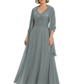 Luxury Formal Mother of Bride Dress Sparkling Sequin Top & Flowy Chiffon Skirt with Shawl