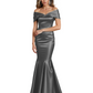 Luxury Emerald Formal Dress Off-the-Shoulder Satin Gown Trumpet Silhouette