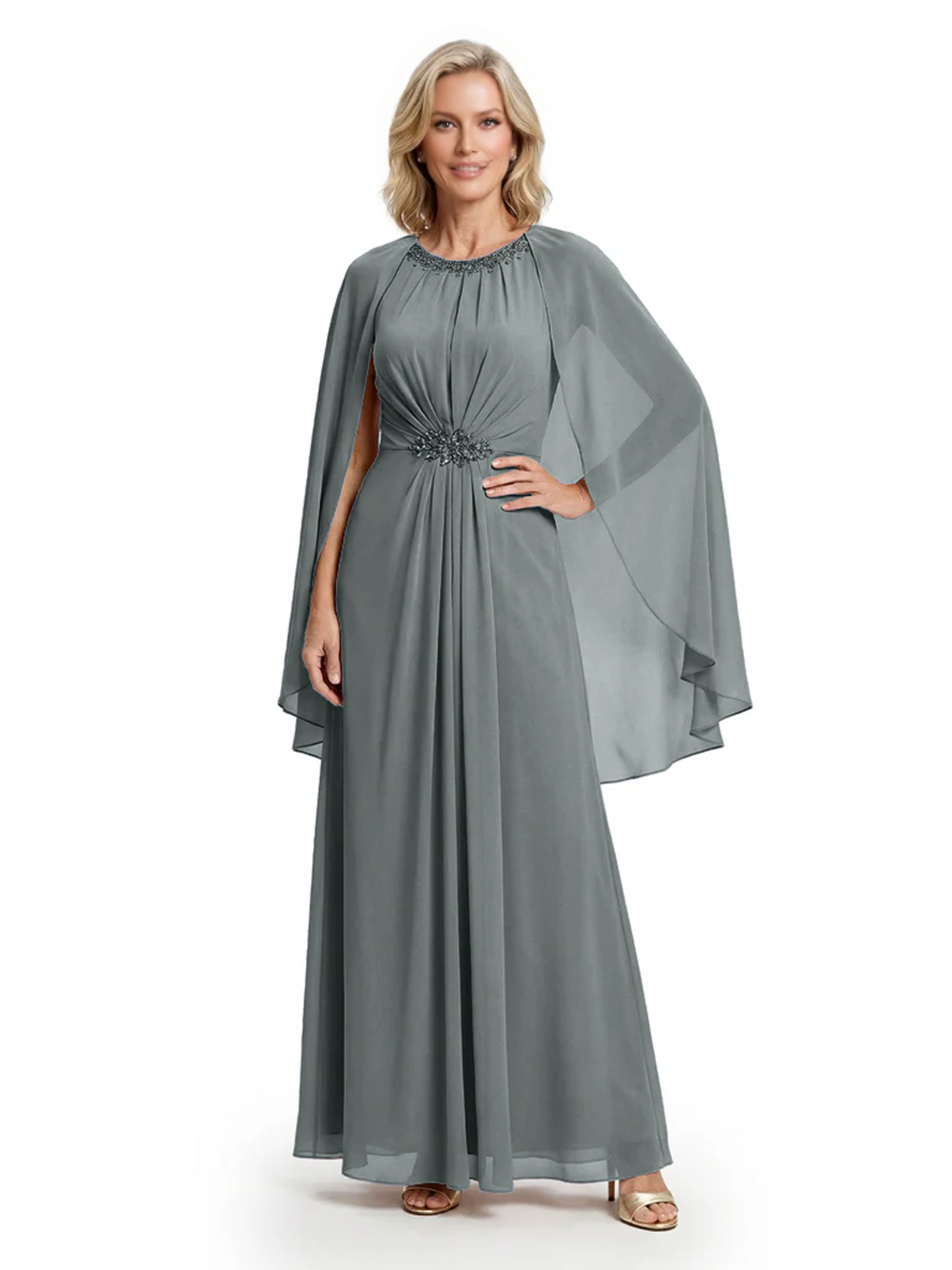 Floor Length Chiffon Mother of the Brides Dresses Wedding Party Gowns For Mom