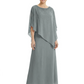 Elegant Mother of Bride Dresses Evening Gowns Trending 2026 Styles with Asymmetric Cape