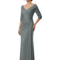 Elegant 3/4 Sleeve Mother of the Brides Dresses Mom Outfits Wedding Satin