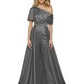 One Shoulder Mother of Bride jumpsuits Formal Gowns Floor Length Detachable Train