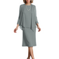 3 PCS Knee-Length Mother of Bride Dresses Prom Dress Evening Dress with Sheer Sleeves and Jacket