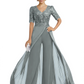 V-Neck Chiffon Mother of the Brides Jumpsuits Dresses Floor Length A-Line Lace