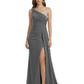 One Shoulder Mother of Bride Dress Ruffle Formal Gowns Mermaid Floor Length Train Slit