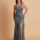 Gorgeous Square Criss Cross Soft Satin Side Slit Floor-Length Mermaid Bridesmaid Dresses