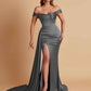 Sexy Soft Satin Sweetheart Off-the-shoulder Strapless Side-Slit Mermaid Bridesmaid Dresses
