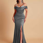 Elegant Soft Satin Mermaid Spaghetti Straps Floor-Length Mermaid Bridesmaid Dresses