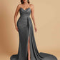 Sexy Soft Satin Mermaid V-neck Floor-Length Mermaid Bridesmaid Dresses